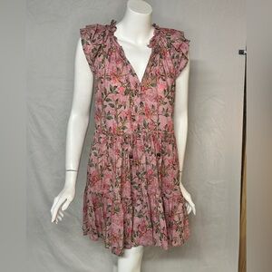 Anna Cate Size S Floral Pink Ruffle Dress